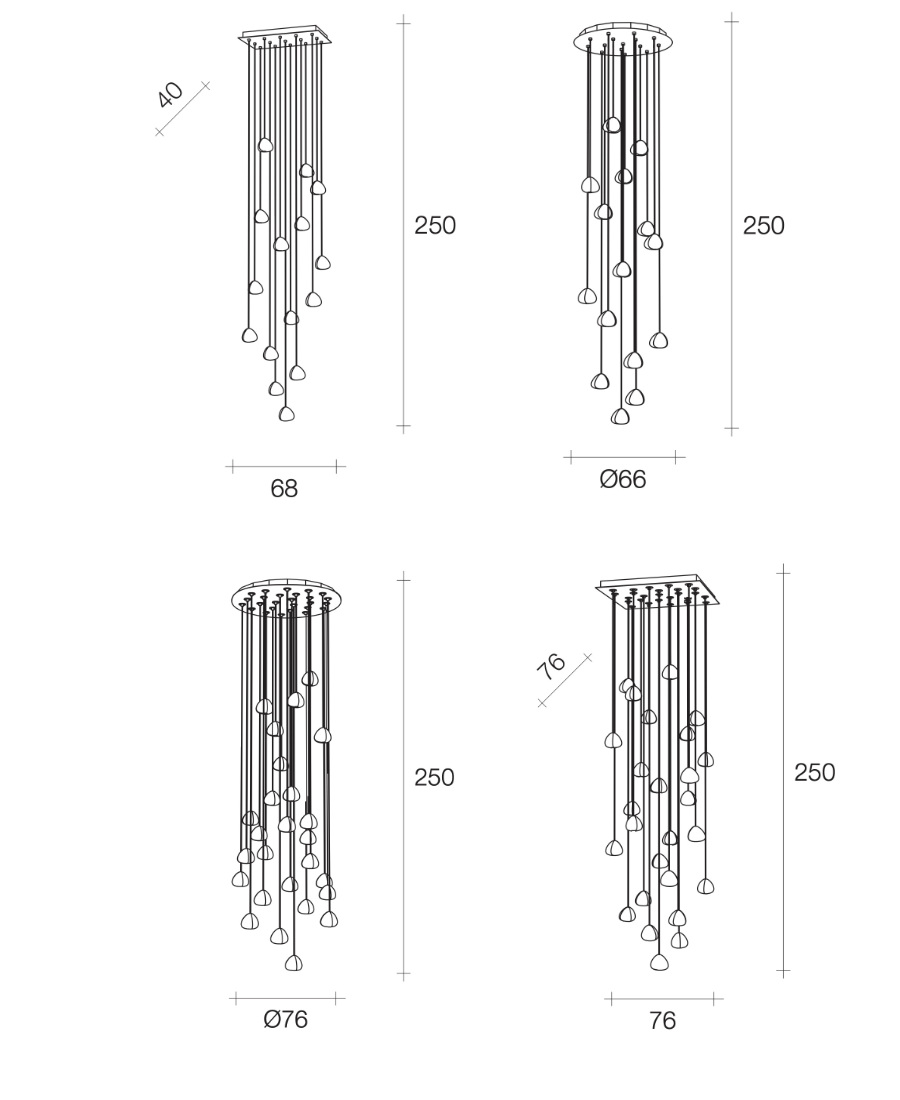 Mizu Pendant Lamp (Large cluster)