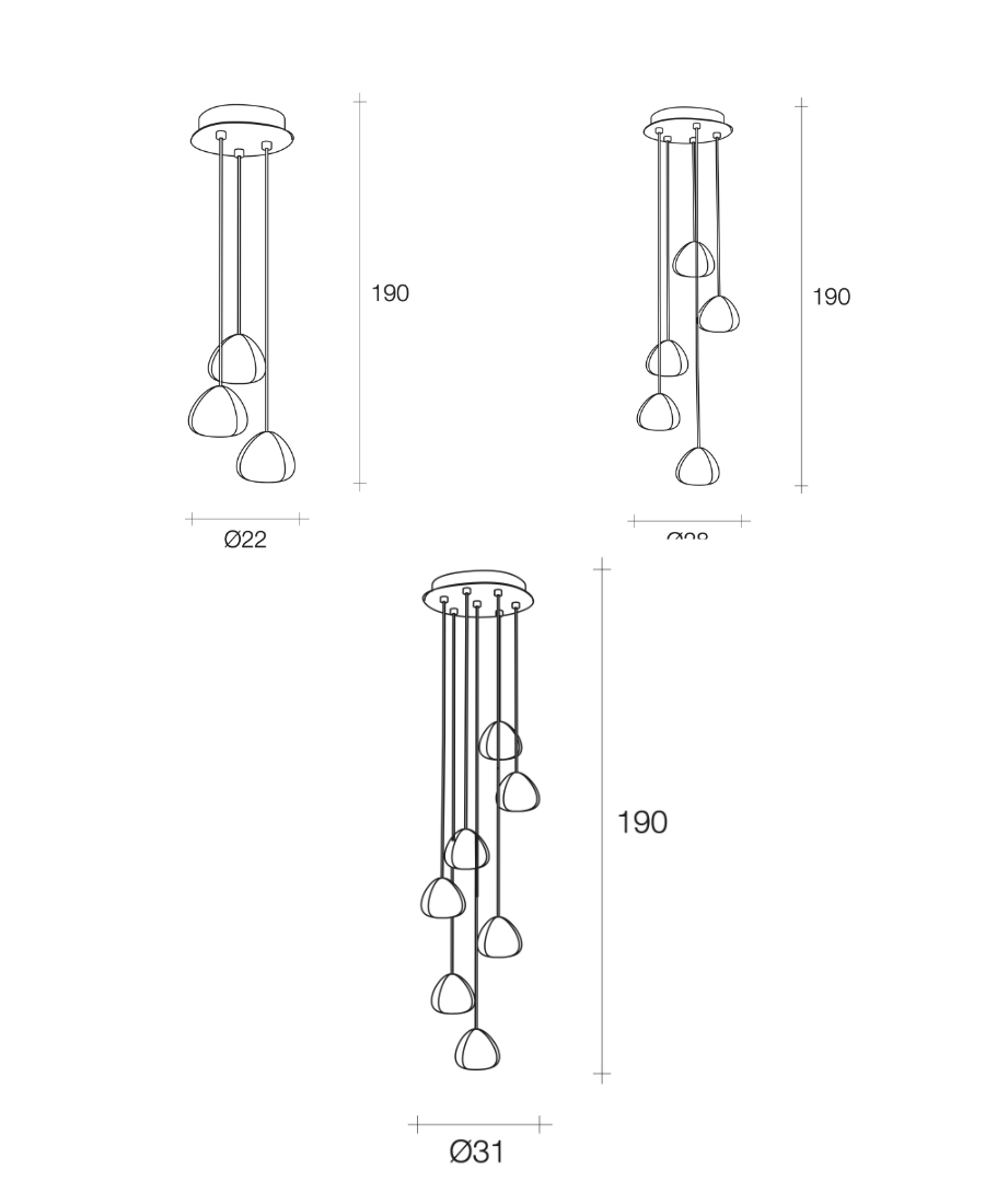 Mizu Pendant Lamp (Small cluster)