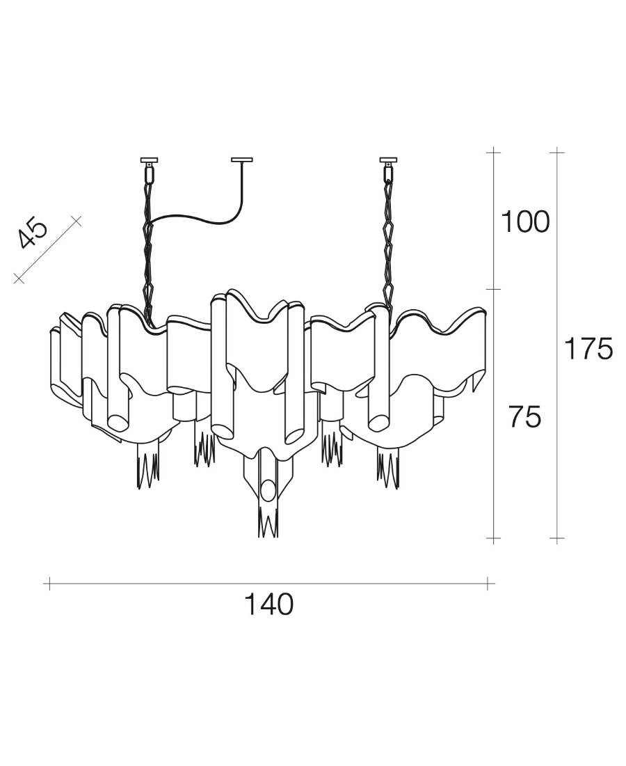Stream Linear Chandelier